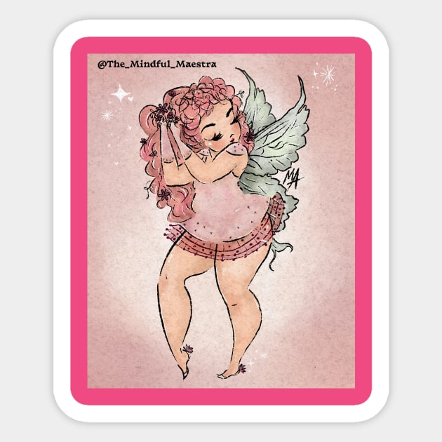 Vintage Cherub Fairy (option with background) Sticker by The Mindful Maestra